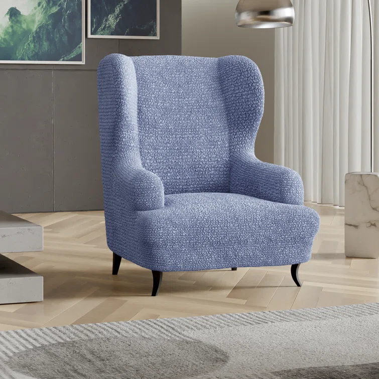 Stretchy Slipcover for Wingback Chair - Easy to Clean & Durable - Microfibra Collection