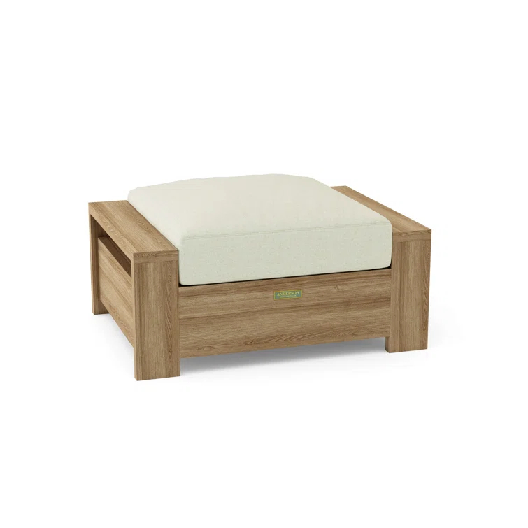 Madera Upholstered Outdoor Ottoman with Sunbrella® Cushion