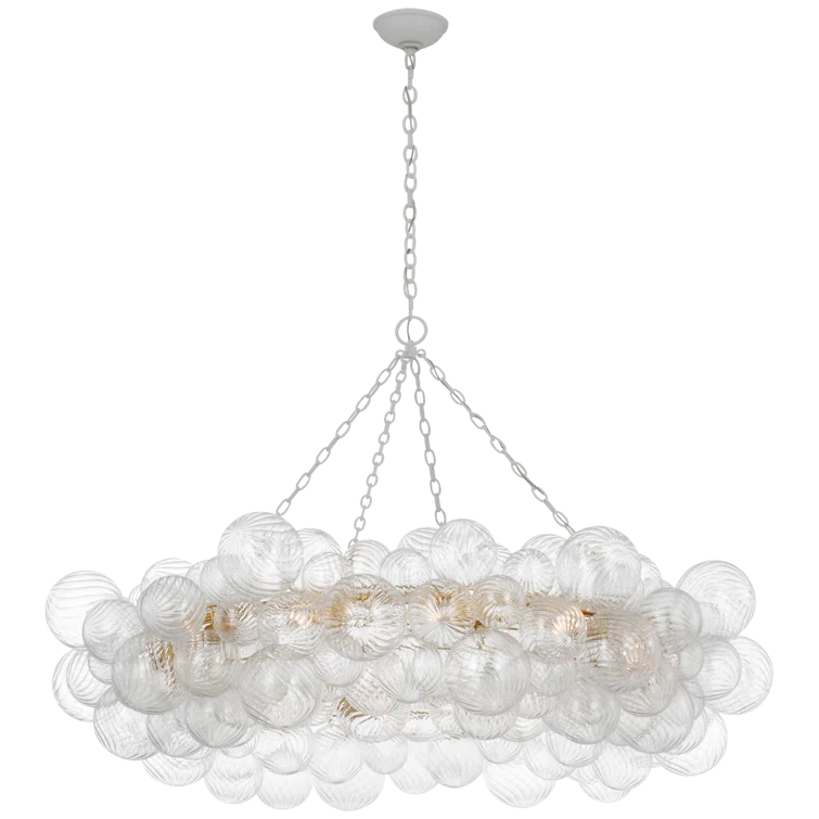 Talia Plaster White and Clear Glass 12-Light Chandelier