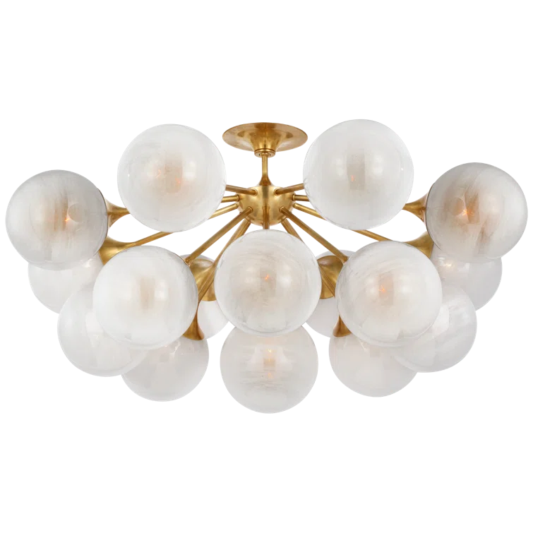 Cristol 17-Light Hand-Rubbed Antique Brass Globe LED Flush Mount
