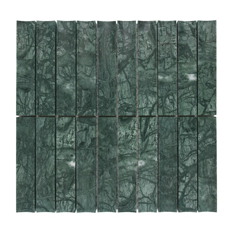 12.52" x 11.89" Honed Flucted Natural Marble Mosaic Tile