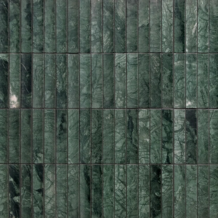 12.52" x 11.89" Honed Flucted Natural Marble Mosaic Tile
