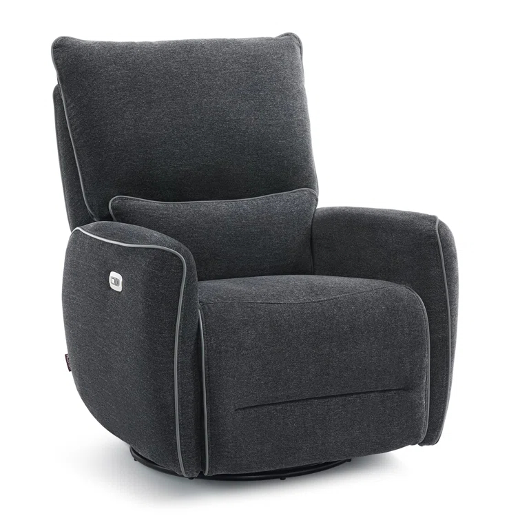 Swivel Glider Power Recliner Chair, Electric Rocker Recliner Chairs with USB Ports For Nursery, Fabric