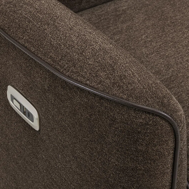 Swivel Glider Power Recliner Chair, Electric Rocker Recliner Chairs with USB Ports For Nursery, Fabric