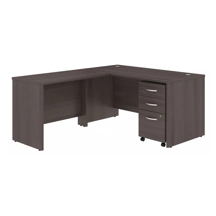 Bush Business Furniture Studio C L Shaped Desk with Mobile File Cabinet and Return