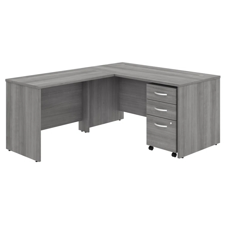 Bush Business Furniture Studio C L Shaped Desk with Mobile File Cabinet and Return