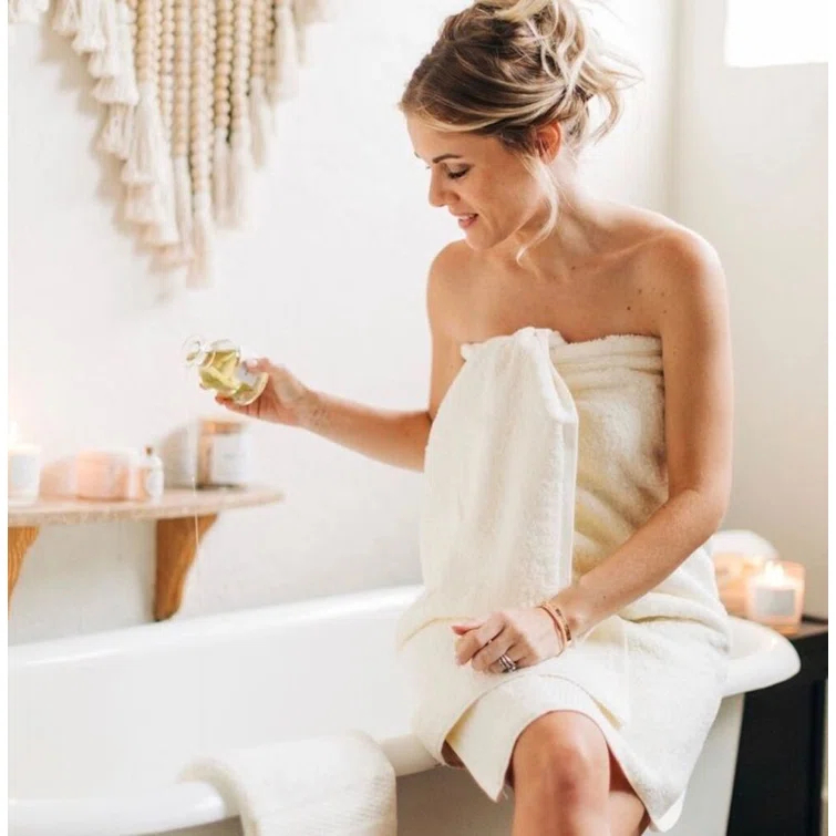 Delilah Home - 100% Organic Bath Towel Set - High Quality, Ultra-Soft, & Absorbent Turkish Organic Cotton Spa Towels - Eco-Friendly & Vegan (Two pieces each 13x13) Pack of 2, Ivory Face Towels