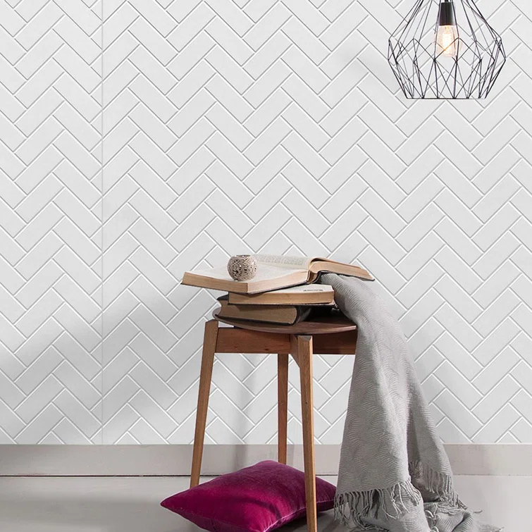 Herringbone MirroFlex 4ft. x 8ft. Glue Up PVC 3D Wall Panels 96 sq.ft.