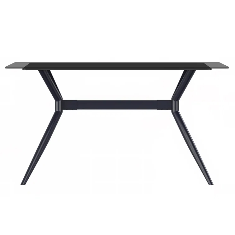 Hokku Designs Senath Modern Dining Table with Sintered Stone Top and Stainless Steel Base