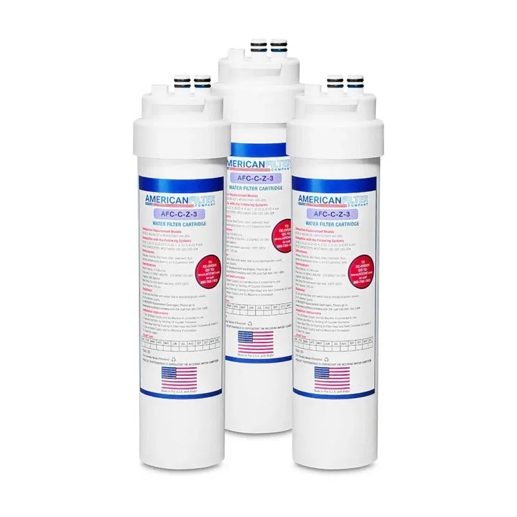 AFC-C-Z-3 , Compatible with AquaCrest AQU-RC-EZ-3 water filter cartridge -Made in U.S.A. - 3 Filter