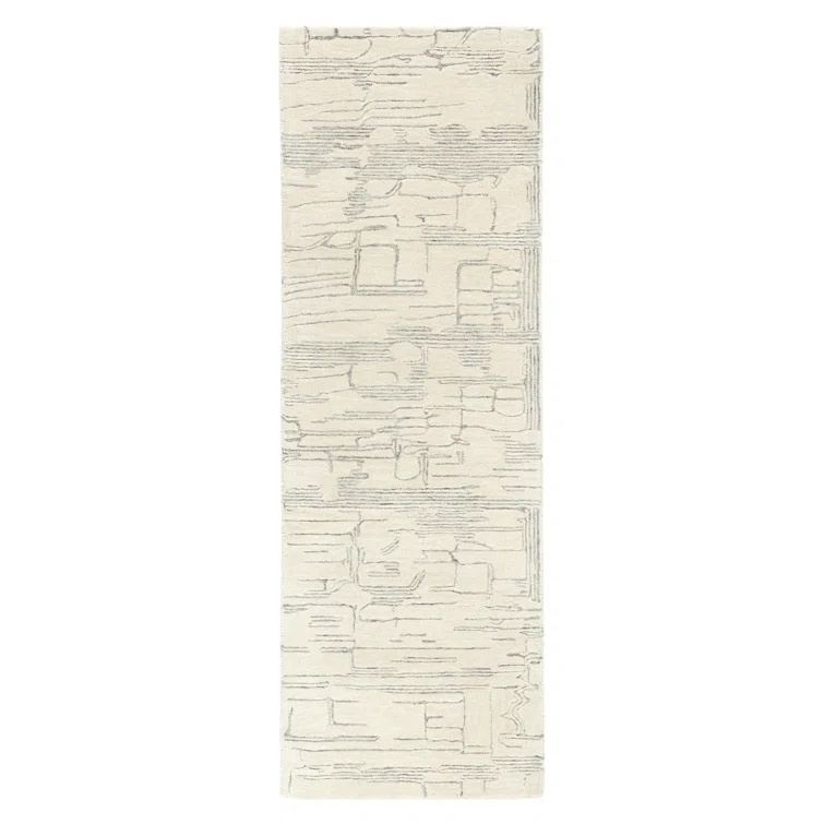 Town & Country Luxe Remin Abstract Line Art Handcrafted Area Rug Beige/Blue