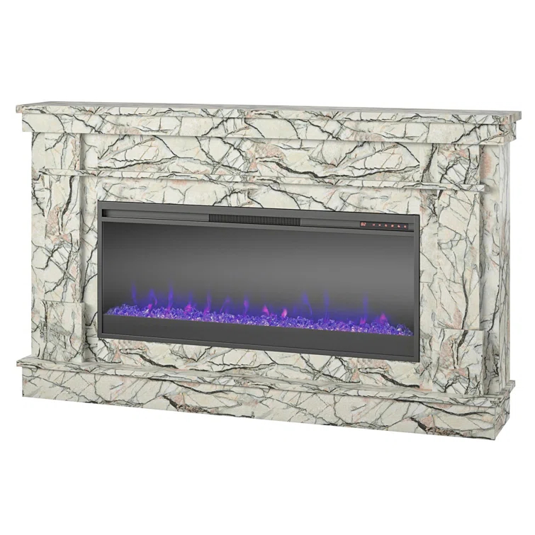 Waverly Wide Mantel with Linear Electric Fireplace