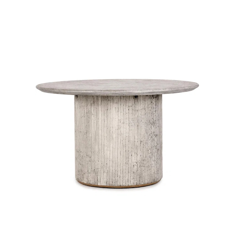 Debbie 51" Light Grey Concrete Pedestal Dining Table