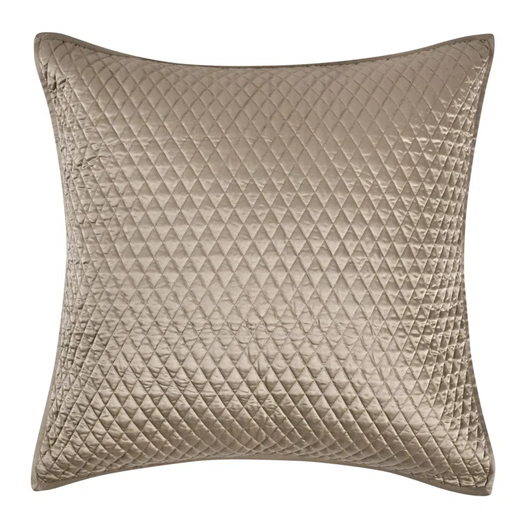 Natural Euro Satin Quilted Pillow Sham