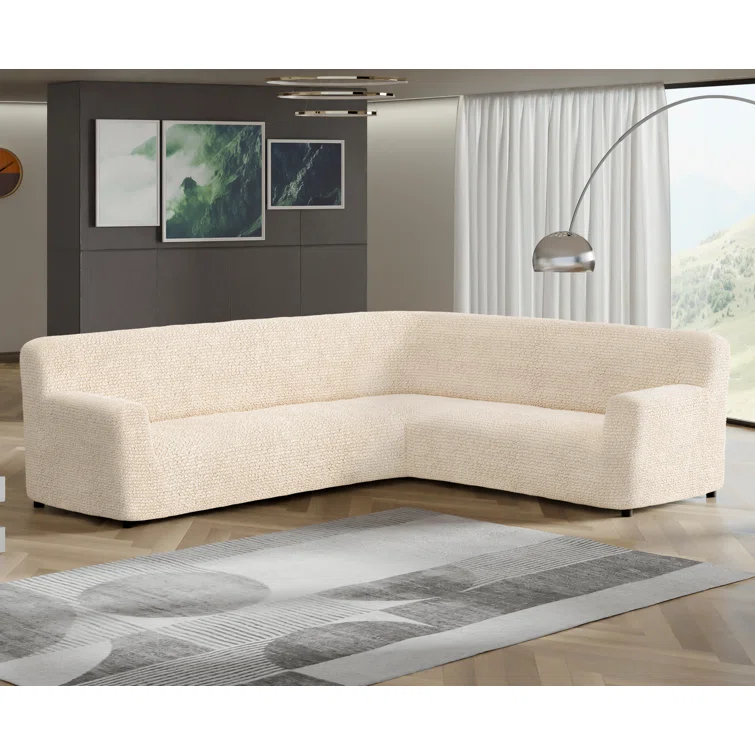 Stretchy Slipcover for Corner Sofa - Easy to Clean & Durable - Microfibra Collection