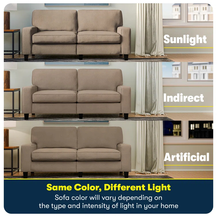 Serta Palisades 73" Track Arm Sofa, Easy Care Fabric, Soft Pillow Back, Pocket Coil Seat Cushions