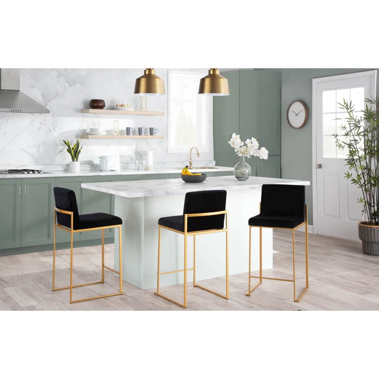 Rego Upholstered Counter Stool with Metal Frame