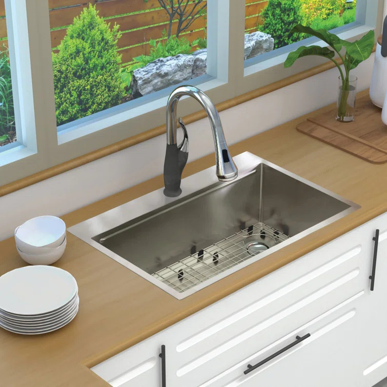 Transolid 32-in X 22-in 18-Gauge Drop-in Stainless Steel Kitchen Workstation Sink