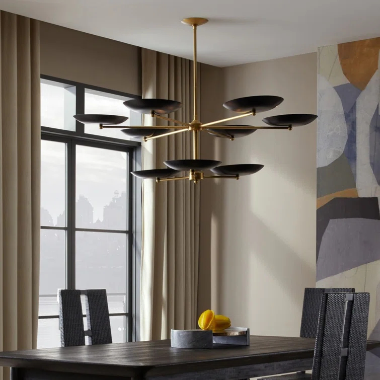Griffith Bronze and Brass Two Tiered Outdoor Chandelier
