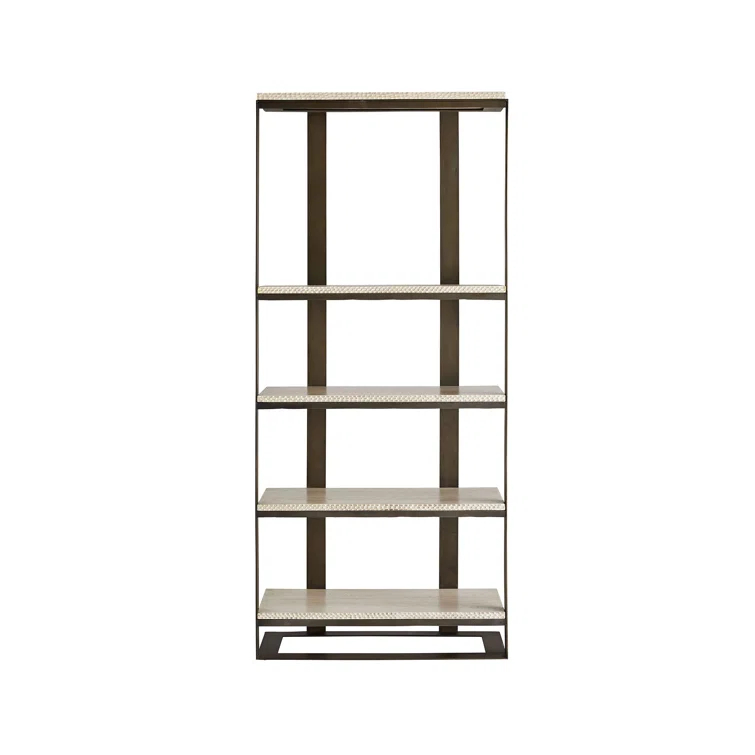 Gray Wood and Iron Industrial Bookshelf