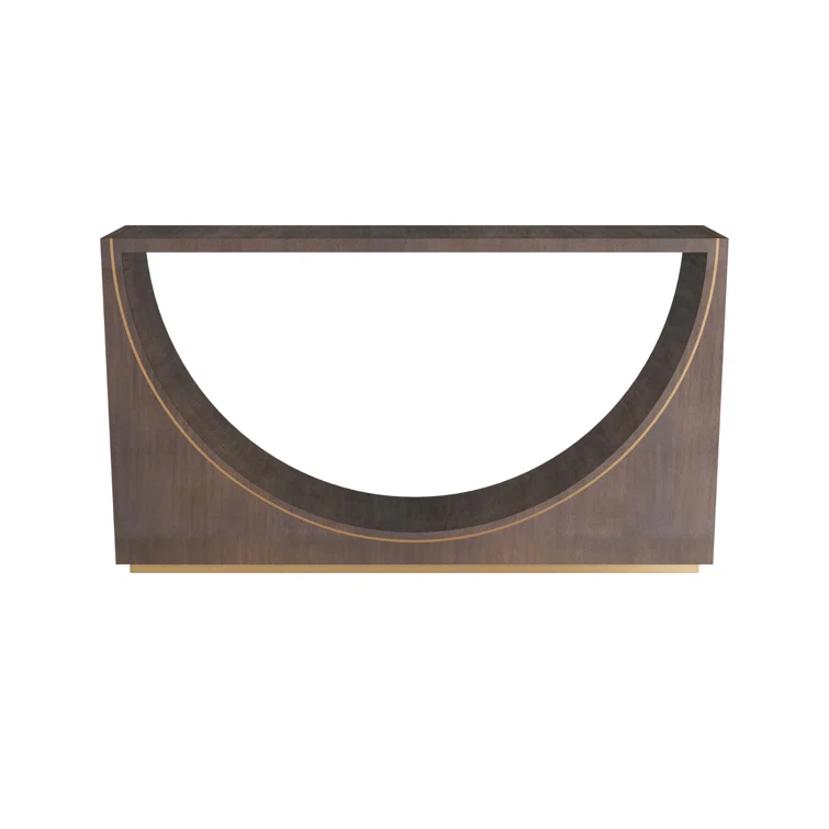 Dark Wood and Brass Modern Hallway Table