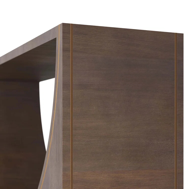 Dark Wood and Brass Modern Hallway Table