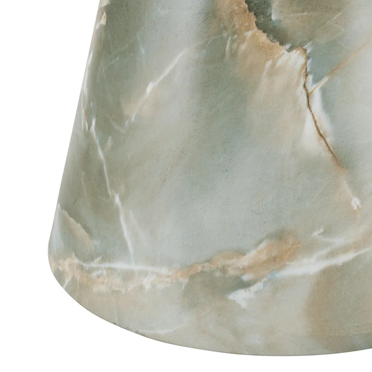 Jade Faux Marble Hourglass Accent Table