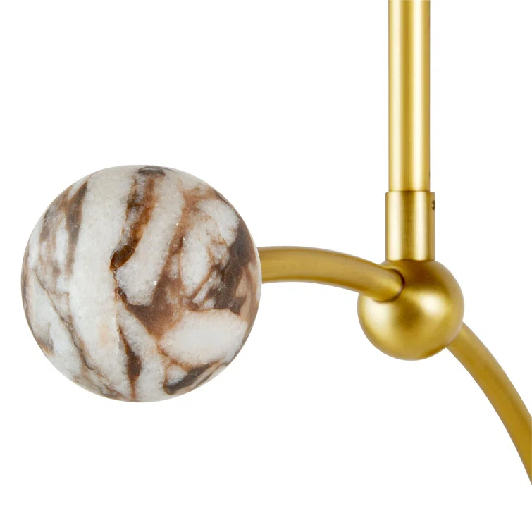 25" Antique Brass and Frosted Glass Globe Pendant Light