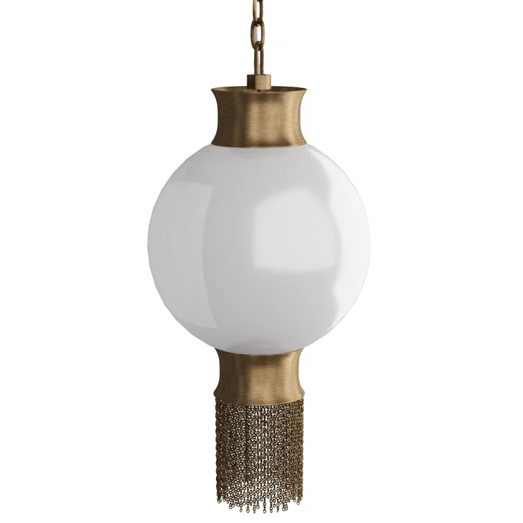 Mini Brass and Glass Globe Pendant Light