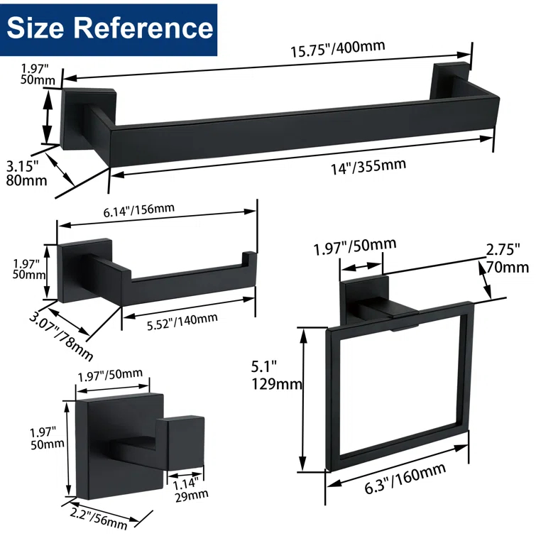 5-Piece Bathroom Hardware Set