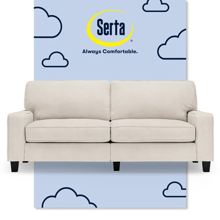 Serta Palisades 78" Track Arm Sofa, Easy Care Fabric, Soft Pillow Back, Pocket Coil Seat Cushions