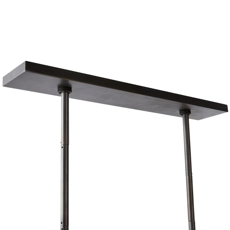 Erica 58'' Bronze and Opal Glass Linear Chandelier