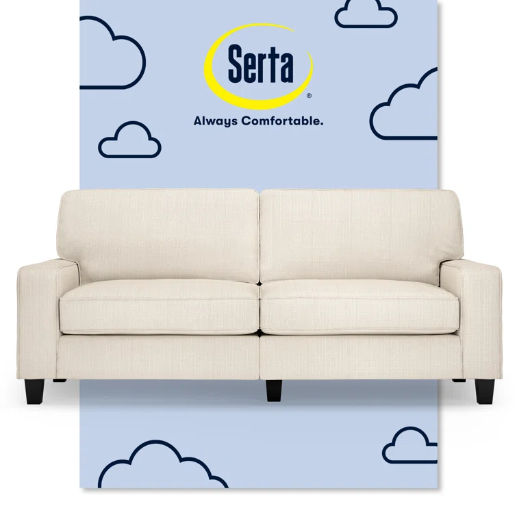 Serta Palisades 78" Track Arm Sofa, Easy Care Fabric, Soft Pillow Back, Pocket Coil Seat Cushions