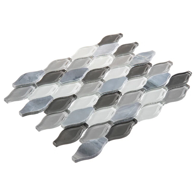 Annabelle Glass and Stone Arabesque Mosaic Kitchen Backsplash, Bathroom, Shower, Pool, Wall and Floor Tile
