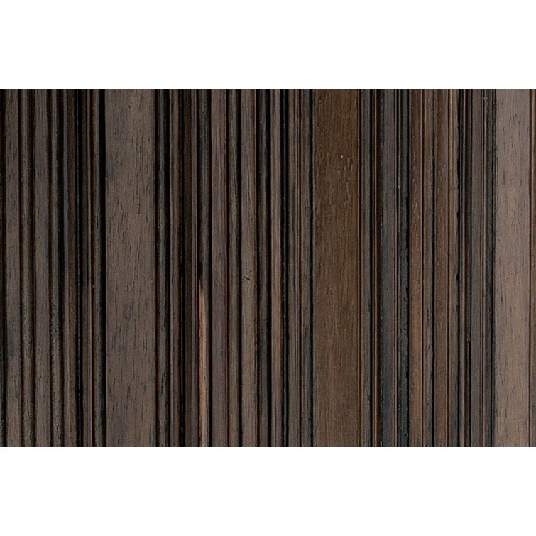 Contemporary Espresso Brown Round Wood & Glass Dining Table