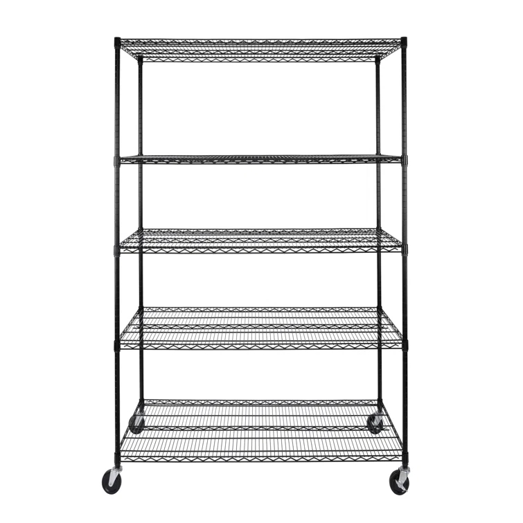 UltraDurable 24" D 5-Tier NSF-Certified Steel Shelving with Wheels