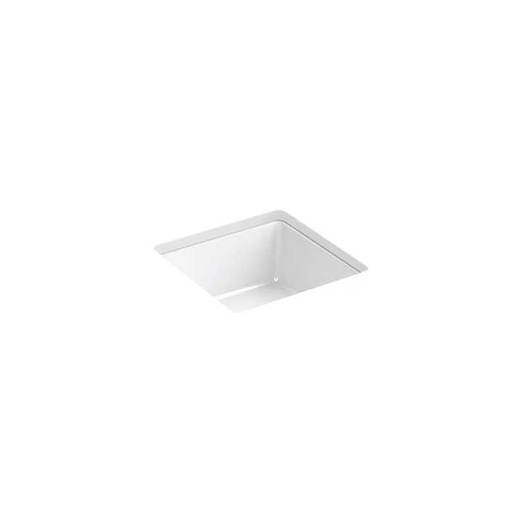 Verticyl Vitreous China Square Undermount Bathroom Sink with Overflow