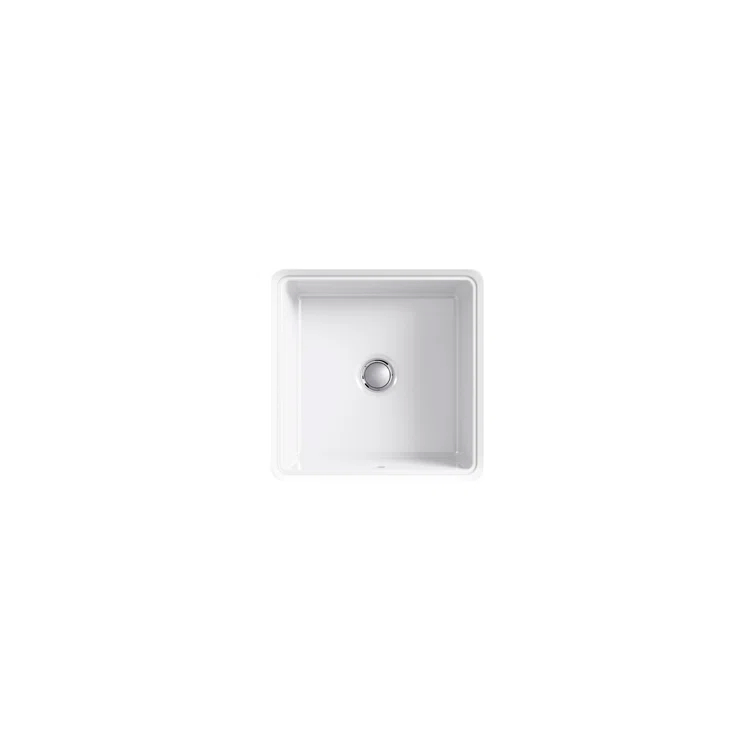 Verticyl Vitreous China Square Undermount Bathroom Sink with Overflow
