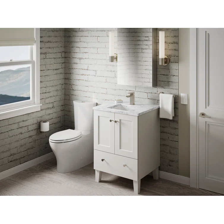 Verticyl Vitreous China Square Undermount Bathroom Sink with Overflow