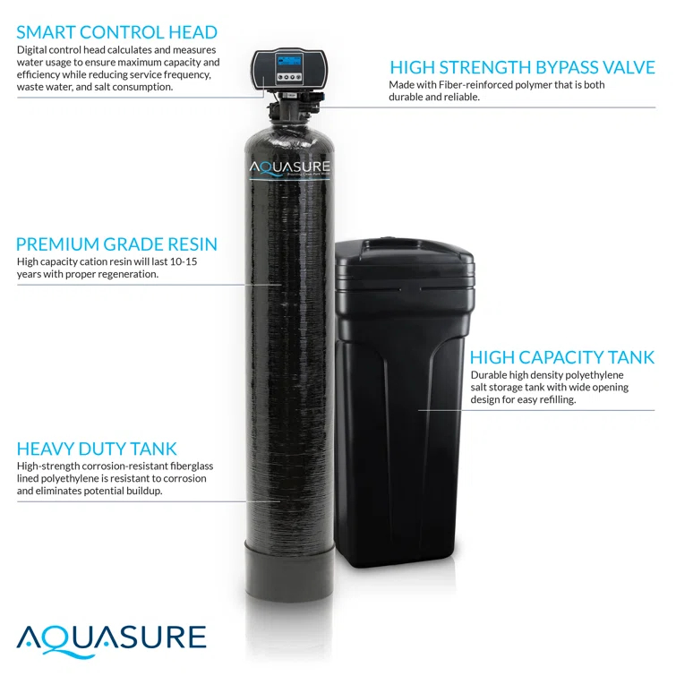 Aquasure Signature Elite 70,000 Grains Whole House Water Treatment System With 75 GPD RO Reverse Osmosis Filtration For 4-6 Bathrooms (AS-SE2000HL)