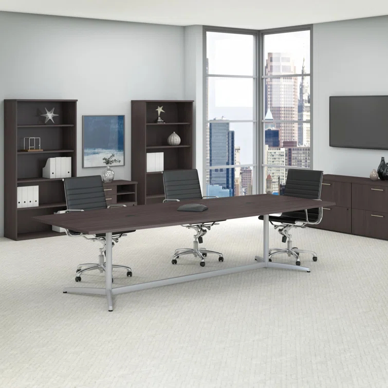 BBF Boat Shaped Conference Table with Metal Base