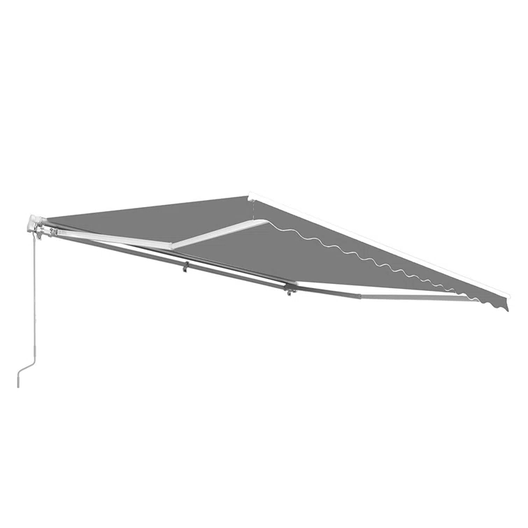 Motorized Retractable White Frame Patio Awning