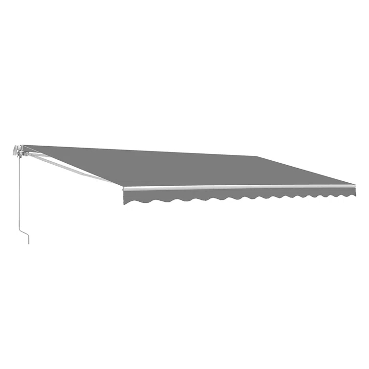 Motorized Retractable White Frame Patio Awning