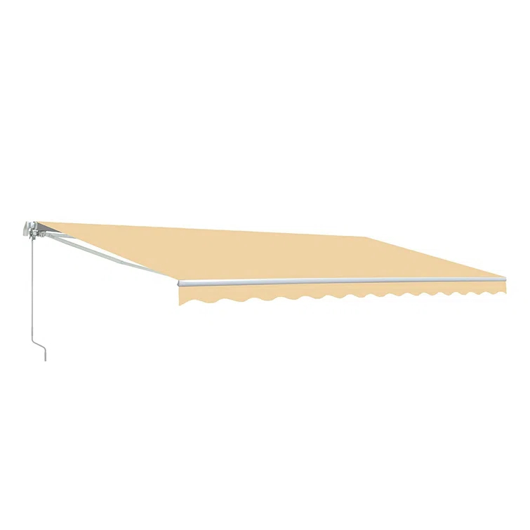Motorized Retractable White Frame Patio Awning