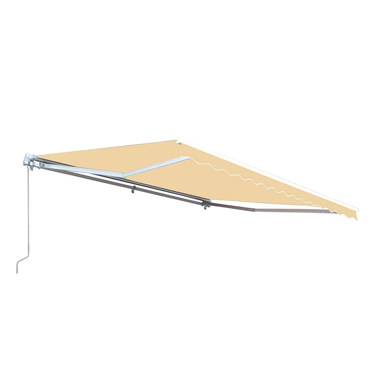 Motorized Retractable White Frame Patio Awning