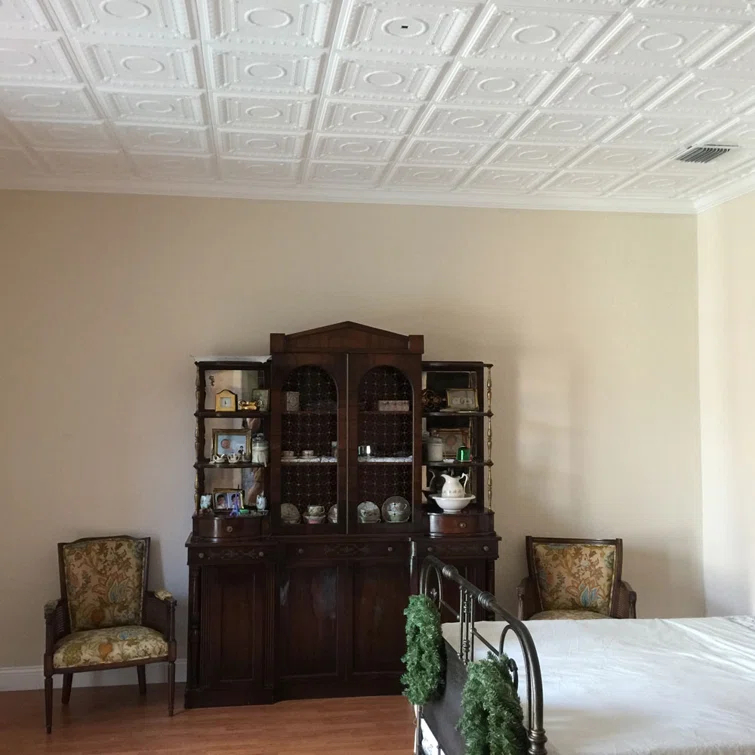 Romanesque Wreath 1.6 ft. x 1.6 ft. Polystyrene Glue-up Ceiling Tile
