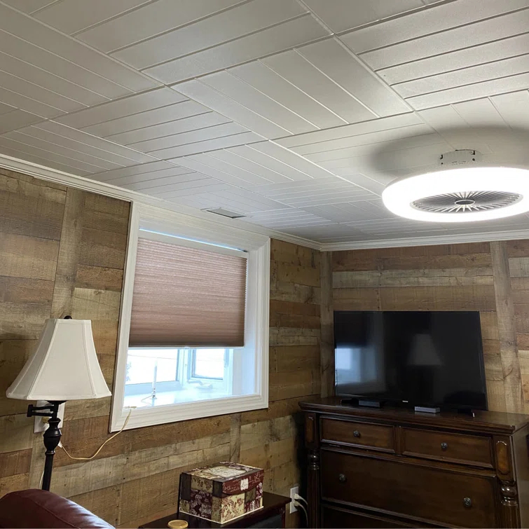 Bead Board 1.6 ft. x 1.6 ft. Polystyrene Glue-up Ceiling Tile