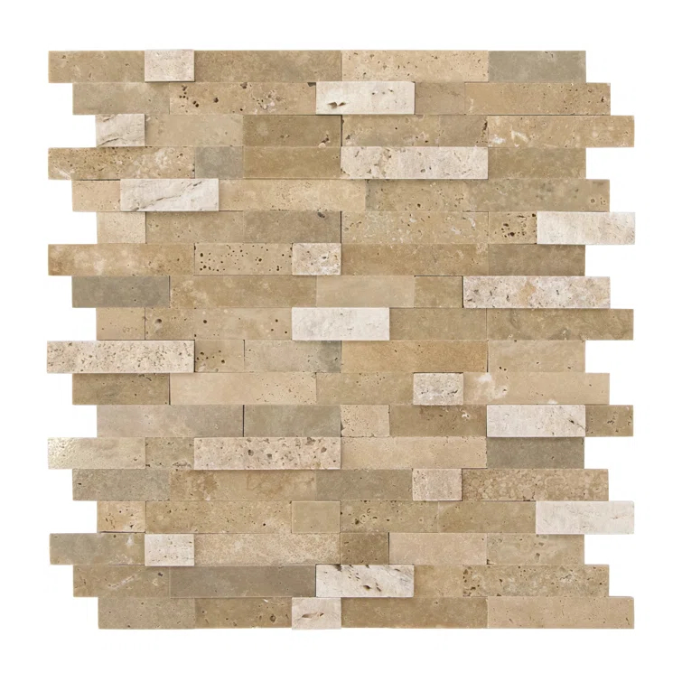 3D 11" x 12" Natural Stone Peel & Stick Mosaic Tile