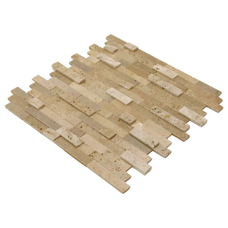 3D 11" x 12" Natural Stone Peel & Stick Mosaic Tile