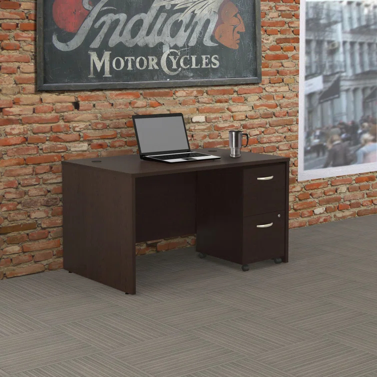 Office 500 Collection 60W x 24D Credenza Shell Desk with 2Dwr Mobile Pedestal